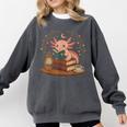 Cute Axolotl Reading Books Cozy Bookworm Comfort Colors Sweatshirt Pepper Cute Axolotl Reading Books Cozy Bookworm Comfort Colors Sweatshirt Pepper