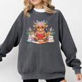 Cute Baby Highland Cow Reading Book Lover Toddler Comfort Colors Sweatshirt Pepper Cute Baby Highland Cow Reading Book Lover Toddler Comfort Colors Sweatshirt Pepper