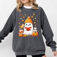 Cute Beanie Ghost Bookworm Cozy Book Reading Halloween Comfort Colors Sweatshirt Pepper Cute Beanie Ghost Bookworm Cozy Book Reading Halloween Comfort Colors Sweatshirt Pepper