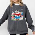 Cute Christmas A Penguin Reading Book Snowflake Hot Teacher Comfort Colors Sweatshirt Pepper