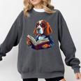 Cute Dog Basset Hound Reading Book Comfort Colors Sweatshirt Pepper Cute Dog Basset Hound Reading Book Comfort Colors Sweatshirt Pepper