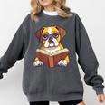 Cute Dog Boxer Reading Book Comfort Colors Sweatshirt Pepper Cute Dog Boxer Reading Book Comfort Colors Sweatshirt Pepper