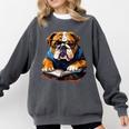 Cute Dog English Bulldog Reading Book Comfort Colors Sweatshirt Pepper Cute Dog English Bulldog Reading Book Comfort Colors Sweatshirt Pepper