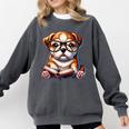 Cute Dog Puppy English Bulldog Reading Book Comfort Colors Sweatshirt Pepper Cute Dog Puppy English Bulldog Reading Book Comfort Colors Sweatshirt Pepper