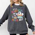 Cute Ghost Book Halloween Spooky Boo School Art Teacher Comfort Colors Sweatshirt Pepper Cute Ghost Book Halloween Spooky Boo School Art Teacher Comfort Colors Sweatshirt Pepper