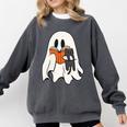 Cute Ghost Cat Reading Book Spooky Season Halloween Costume Comfort Colors Sweatshirt Pepper