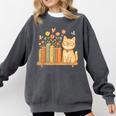 Cute Kawaii Cat Books Flowers Comfort Colors Sweatshirt Pepper Cute Kawaii Cat Books Flowers Comfort Colors Sweatshirt Pepper