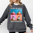 Cute Penguin Reading Book School Librarian Teacher Student Comfort Colors Sweatshirt Pepper