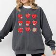 Cute Reading Hearts Valentine Day Book Lover Teacher Student Comfort Colors Sweatshirt Pepper