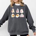 Cute Spooky Reading Book Halloween Fall Ghost Autumn Comfort Colors Sweatshirt Pepper