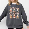 Cute Teacher Bunny Rabbit Reading Easter Bunnies Book Lovers Comfort Colors Sweatshirt Pepper