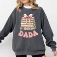 Dada Book First Chapter Birthday Family Matching Party Comfort Colors Sweatshirt Pepper