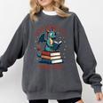Dark Romance Romantasy Easily Distracted By Dragons & Books Comfort Colors Sweatshirt Pepper
