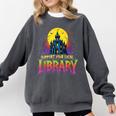 Death Gothic Support Your Local Library Lovers Book Comfort Colors Sweatshirt Pepper