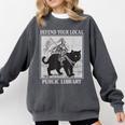 Defend Your Local Library Knight Cat Rider Book Lover Comfort Colors Sweatshirt Pepper Defend Your Local Library Knight Cat Rider Book Lover Comfort Colors Sweatshirt Pepper