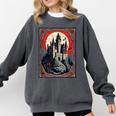 Dracula's Castle Book Cover Illustration Comfort Colors Sweatshirt Pepper