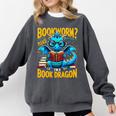 Dragon Bookworm Please I'm A Book Dragon Comfort Colors Sweatshirt Pepper