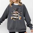 Dragon Hoard Of Books Reading Lover Cute Art Comfort Colors Sweatshirt Pepper