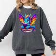 Dragon Reading a Book Bookworm Book Comfort Colors Sweatshirt Pepper