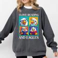 Eagle Love Reading And Eagles Child Book Lover Comfort Colors Sweatshirt Pepper