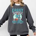 Easily Distracted By Books And Dragons Nerds Comfort Colors Sweatshirt Pepper