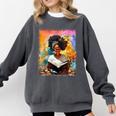 Educated Afro Girl Reading Book Lover History Month Comfort Colors Sweatshirt Pepper