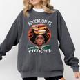 Education Is Freedom African Teacher Books Lovers Comfort Colors Sweatshirt Pepper