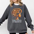 Education Is Freedom Afro Woman Book Illustration Comfort Colors Sweatshirt Pepper