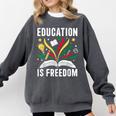 Education Is Freedom Books History Teacher Kids Comfort Colors Sweatshirt Pepper