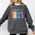 Equality Flower Books Equal Rights Social Justice Feminist Comfort Colors Sweatshirt Pepper