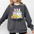 Every Bunny Loves To Read Easter Cute Reading Books Lover Comfort Colors Sweatshirt Pepper