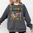 Everyone Communicates Differently Book Teacher Outfit Comfort Colors Sweatshirt Pepper