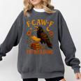 F CAW F Crow I'm Reading Book Lover Fall Comfort Colors Sweatshirt Pepper