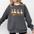 Fall Goose Reading Book Teacher Autumn Pumpkin Cozy Season Comfort Colors Sweatshirt Pepper