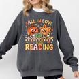 Fall In Love With Reading Autumn Pumpkin Teacher Book Lover Comfort Colors Sweatshirt Pepper Fall In Love With Reading Autumn Pumpkin Teacher Book Lover Comfort Colors Sweatshirt Pepper