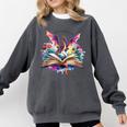 In My Fantasy Era Magic Dragon Book Comfort Colors Sweatshirt Pepper