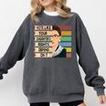Feminist Ruth Bader Ginsburg RBG Quote Girl With Book Women Comfort Colors Sweatshirt Pepper