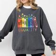 Floral Book Equality Human Rights Social Justice Peace Love Comfort Colors Sweatshirt Pepper