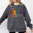 Floral Flower Book Equality Human Rights Women's Rights Comfort Colors Sweatshirt Pepper