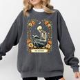 Floral Tarot Card The Reader Skeleton Reading Book Comfort Colors Sweatshirt Pepper Floral Tarot Card The Reader Skeleton Reading Book Comfort Colors Sweatshirt Pepper