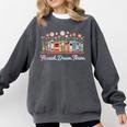 Flourish Dream Thrive Floral Books For Book Lovers Comfort Colors Sweatshirt Pepper Flourish Dream Thrive Floral Books For Book Lovers Comfort Colors Sweatshirt Pepper