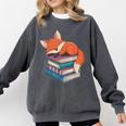 Fox Reading Book Pajama Sleep Comfort Colors Sweatshirt Pepper