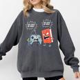 Gamer Book Lover Girl Women Bookworm Video Gaming Daughter Comfort Colors Sweatshirt Pepper