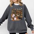 Ghost Reading Book Cat Lover Halloween Reading Enthusiast Comfort Colors Sweatshirt Pepper