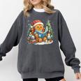 Gingerbread Reading Book Lovers Christmas Bookworm Librarian Comfort Colors Sweatshirt Pepper