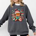 Gingerbread Reading Book Lovers Christmas Bookworm Librarian Premium Comfort Colors Sweatshirt Pepper
