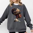 Girl Crown Of Books African Teacher Black History BHM Comfort Colors Sweatshirt Pepper