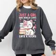 Girl Who Loves Cats And Books Cute Comfort Colors Sweatshirt Pepper Girl Who Loves Cats And Books Cute Comfort Colors Sweatshirt Pepper