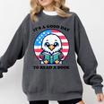 A Good Day To Read a Book Reading Eagle With American Flag Comfort Colors Sweatshirt Pepper