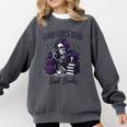 Good Girls Read Bad Books Sarcastic Skeleton Goth Skull Comfort Colors Sweatshirt Pepper